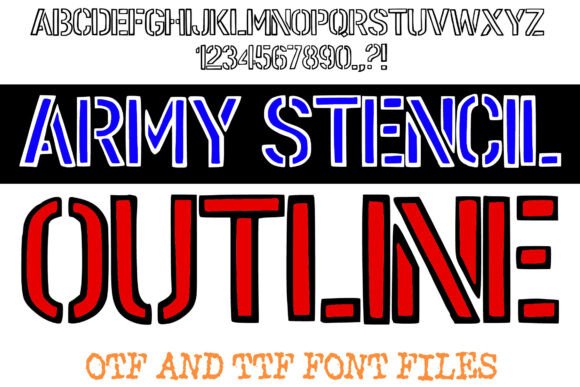 Army Stencil Outline: A Bold Typeface for Strong Visual Messaging