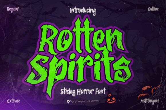 Rotten Spirits: A Sticky Horror Font for Spooky Designs